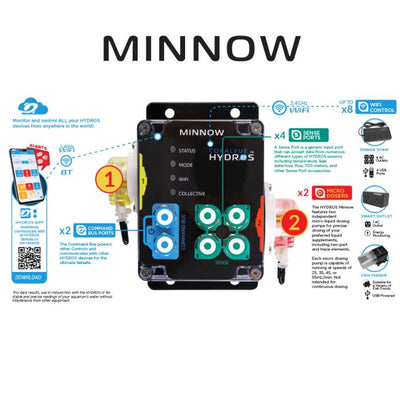 HYDROS Minnow – Smart Aquarium Controller with Dual Micro Dosing Pumps