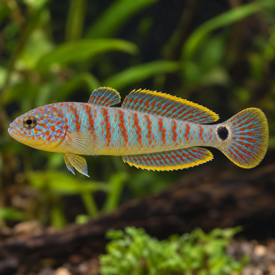 AI-generated representative image of a Peacock Gudgeon (Tateurndina ocellicauda); not a photograph of actual stock.