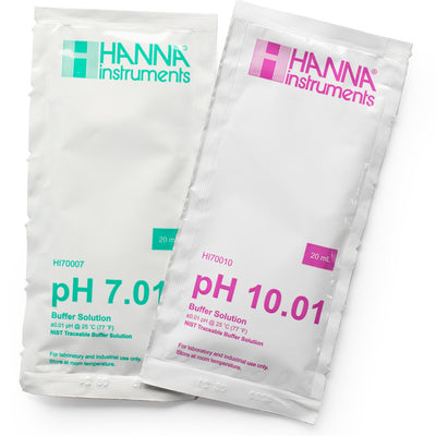 Hanna Instruments HI770710P / 770710P | pH 7.01 and 10.01 Calibration Buffer Sachets | Aquarium Testing