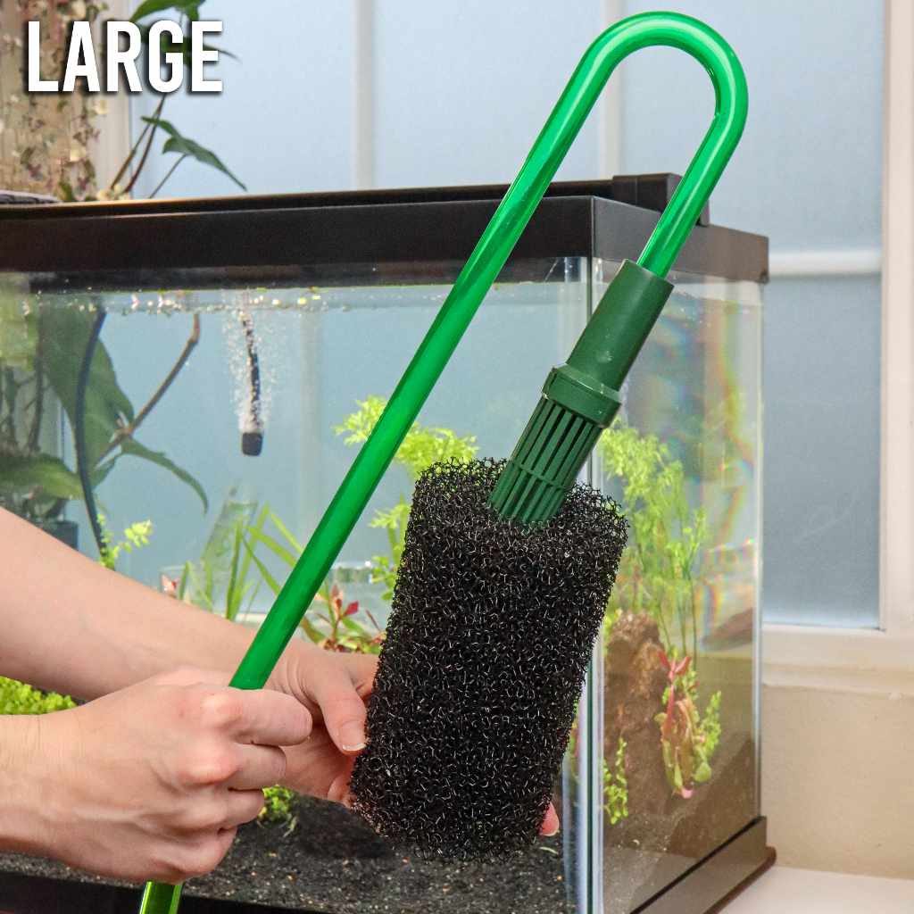 Large pre-filter sponge fitted to a canister filter intake