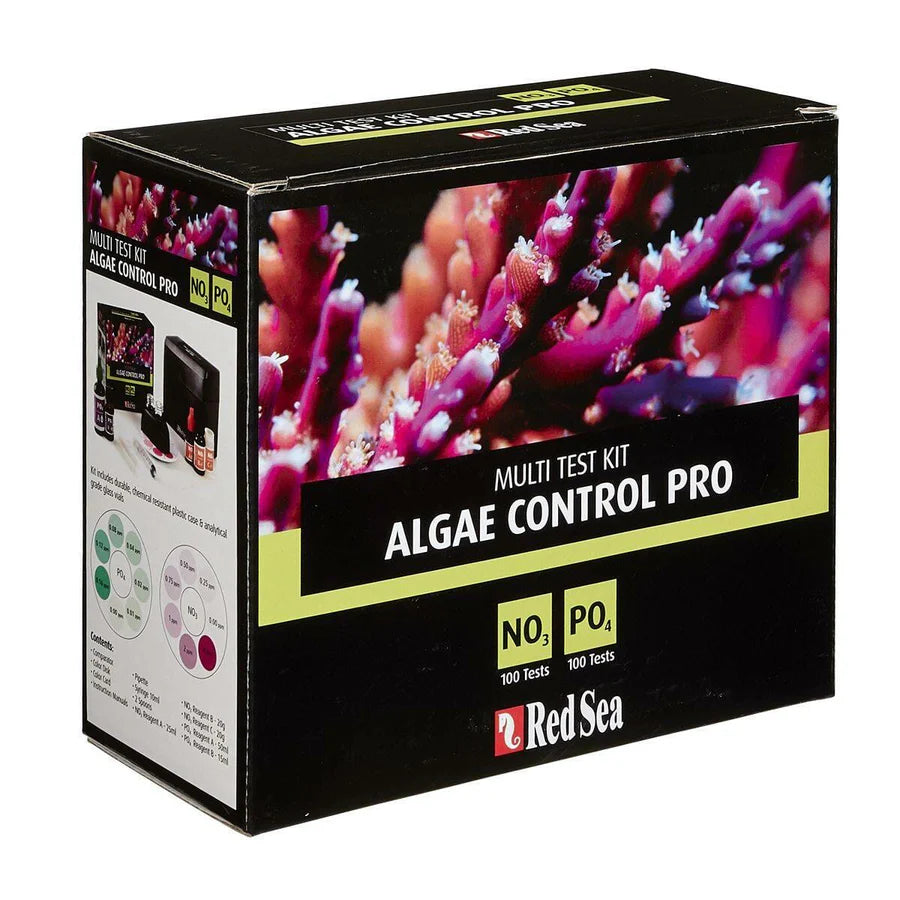Red Sea Algae Control Pro Test Kit box - saltwater reef nitrate (NO3) and phosphate (PO4) high-accuracy comparator test