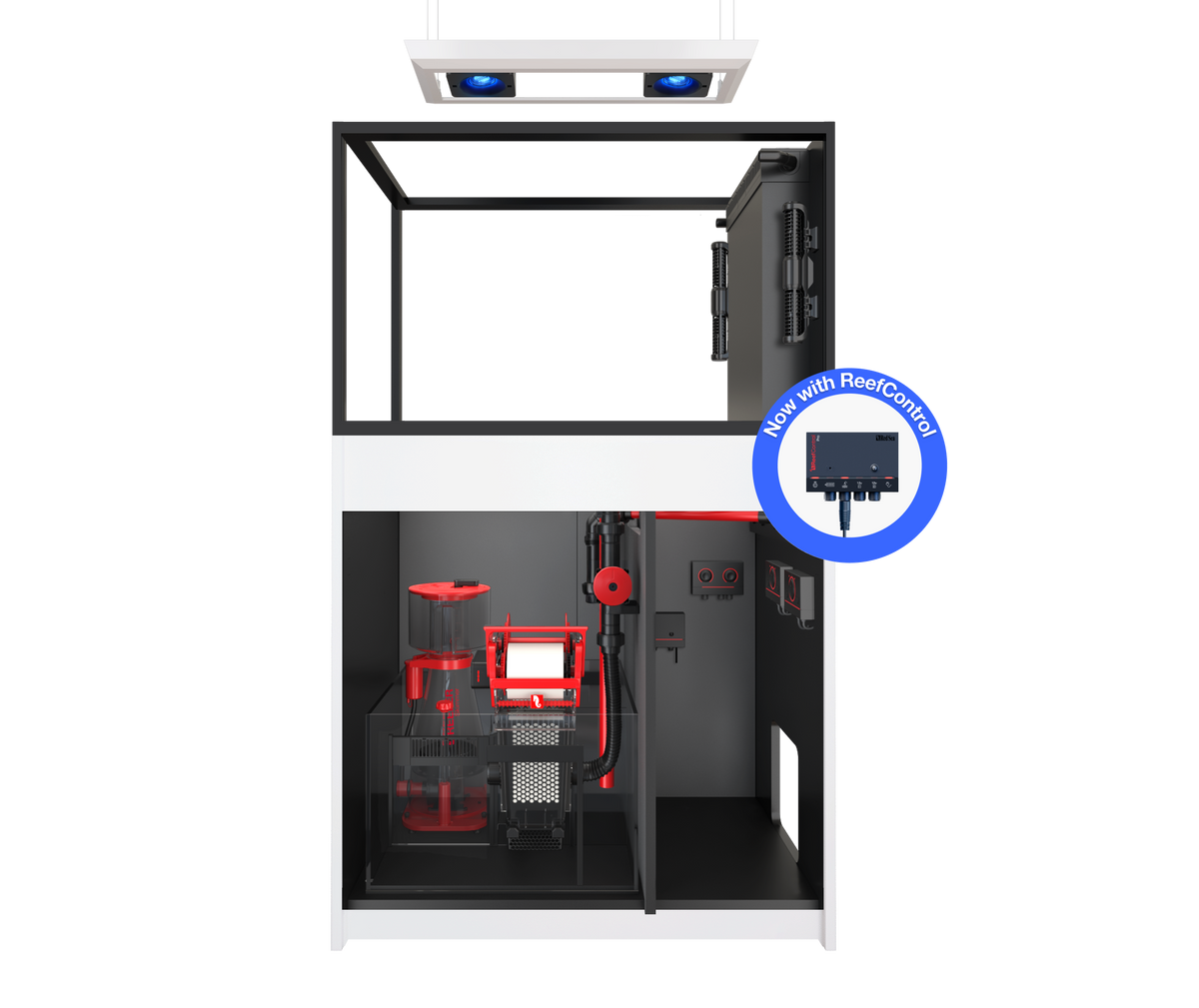 Red Sea REEFER MAX Peninsula 350 G3+ aquarium system with white cabinet