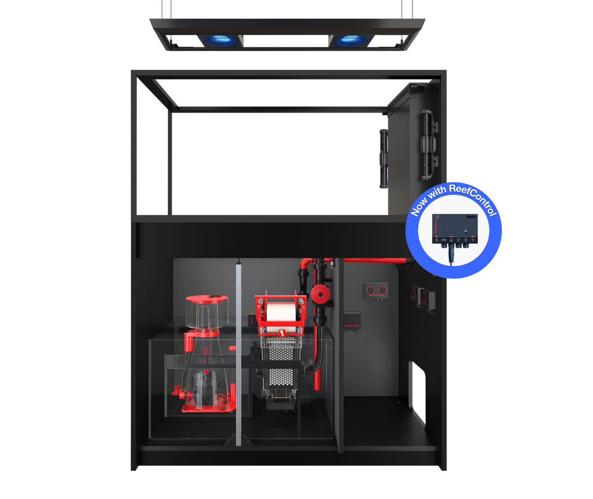 Red Sea REEFER MAX Peninsula 500 G3+ aquarium system with black cabinet