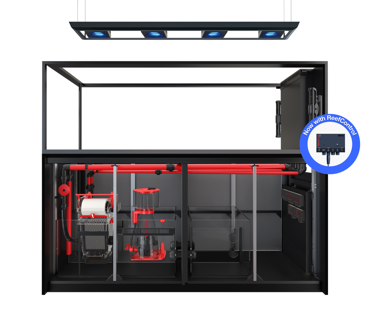 Red Sea REEFER MAX Peninsula S-950 G3+ aquarium system with black cabinet