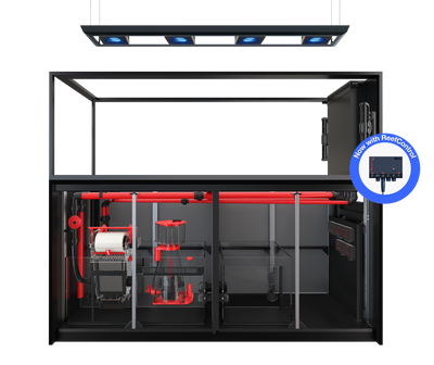 Red Sea REEFER MAX Peninsula S-950 G3+ aquarium system with black cabinet