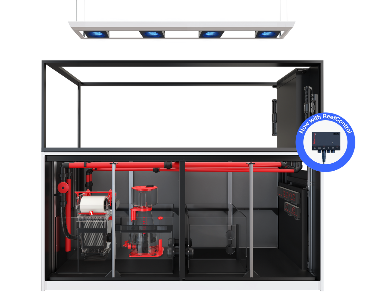 Red Sea REEFER MAX Peninsula S-950 G3+ aquarium system with white cabinet
