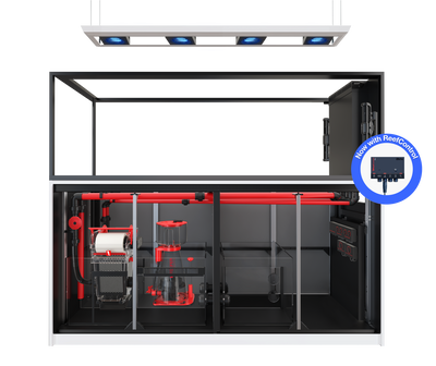 Red Sea REEFER MAX Peninsula S-950 G3+ aquarium system with white cabinet