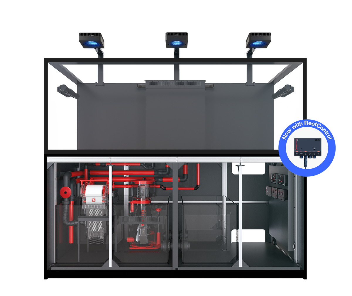 Red Sea REEFER MAX S-850 G3+ aquarium system with black cabinet