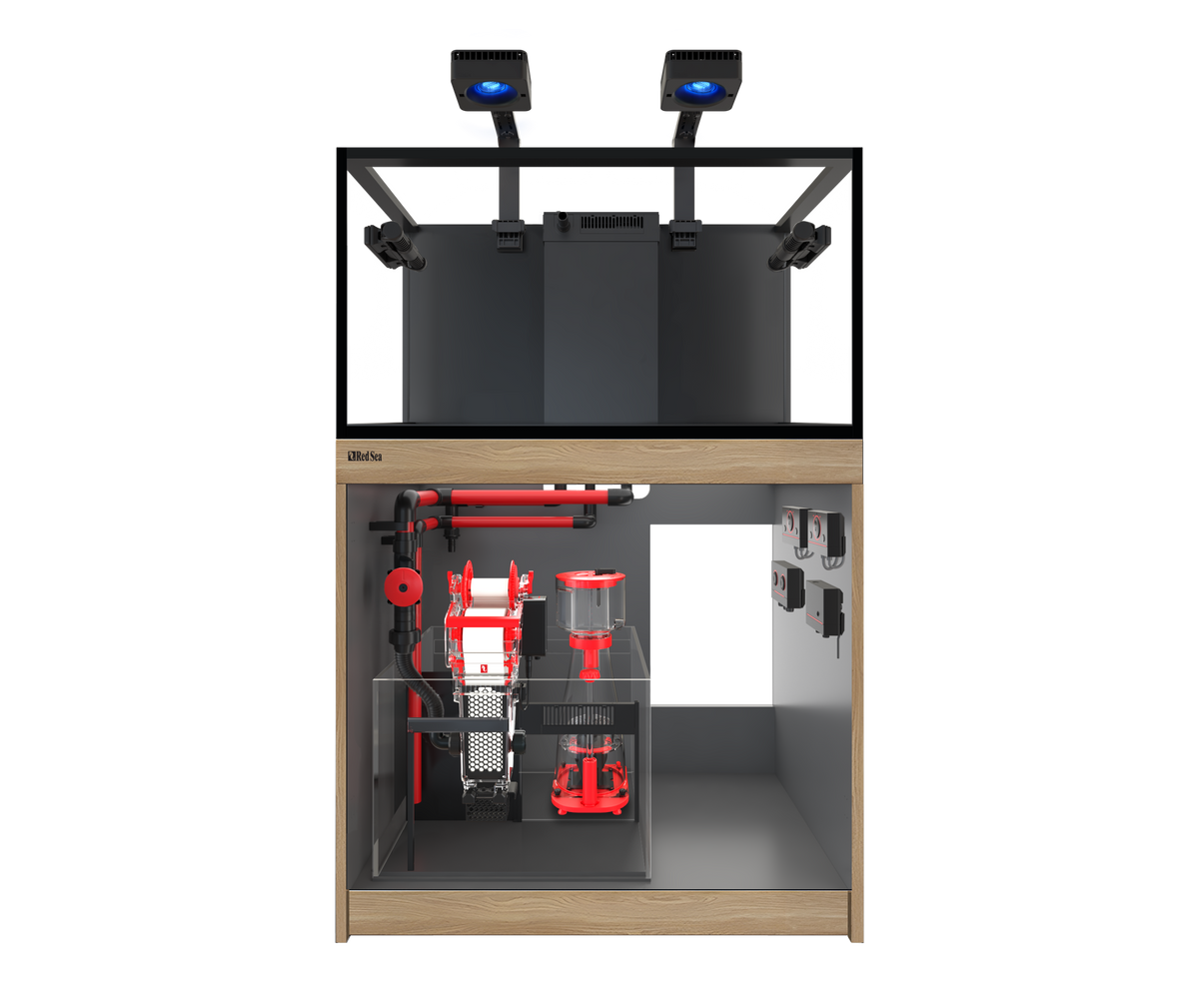 Red Sea REEF-FRAME MAX 250 Aquarium System (54 Gal) with Oak cabinet