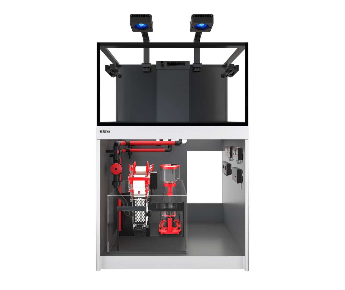 Red Sea REEF-FRAME MAX 250 Aquarium System (54 Gal) with White cabinet