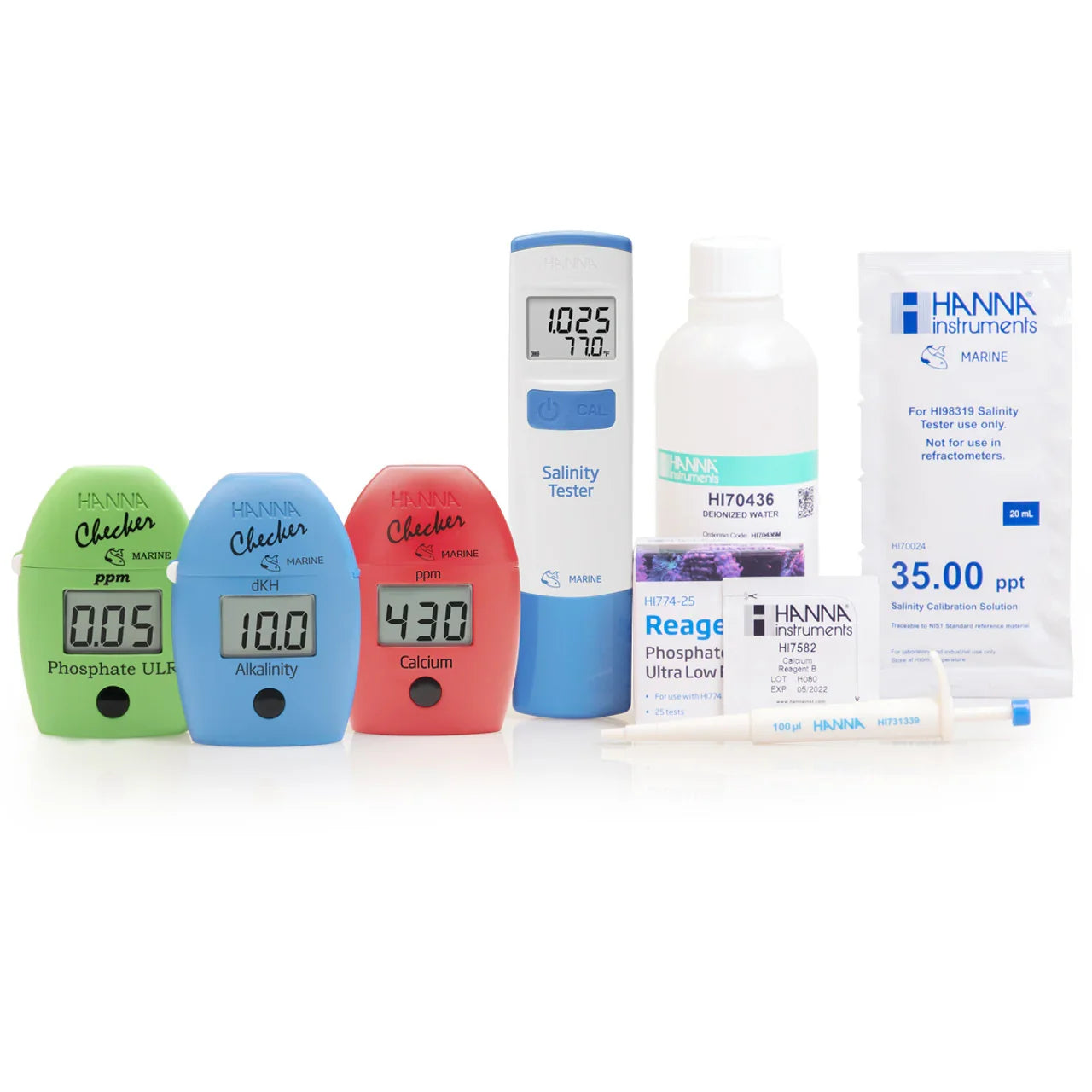 Squeaker Instrument Hanna Instruments REEF‑2 Reef Professional Kit with Checker HC Testers ...