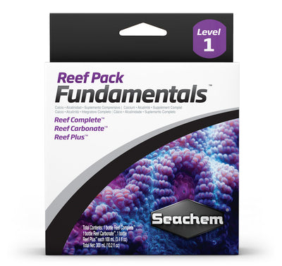 Seachem Reef Pack Fundamentals reef supplement starter kit box