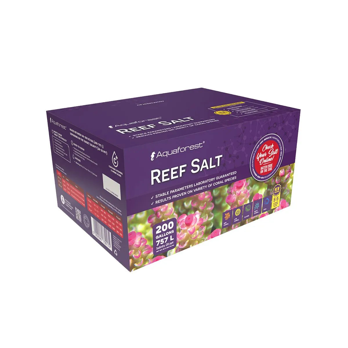 Aquaforest Reef Salt 200 gallon box - synthetic marine salt mix for saltwater reef aquariums