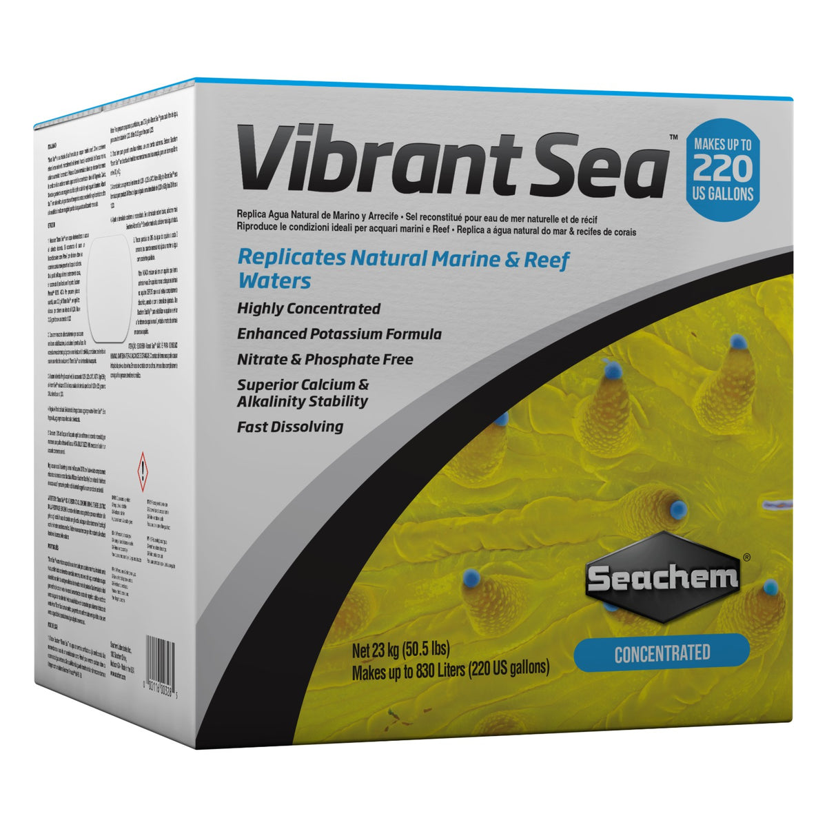 Seachem Vibrant Sea Salt Mix 23 kg box, makes up to 220 US gallons