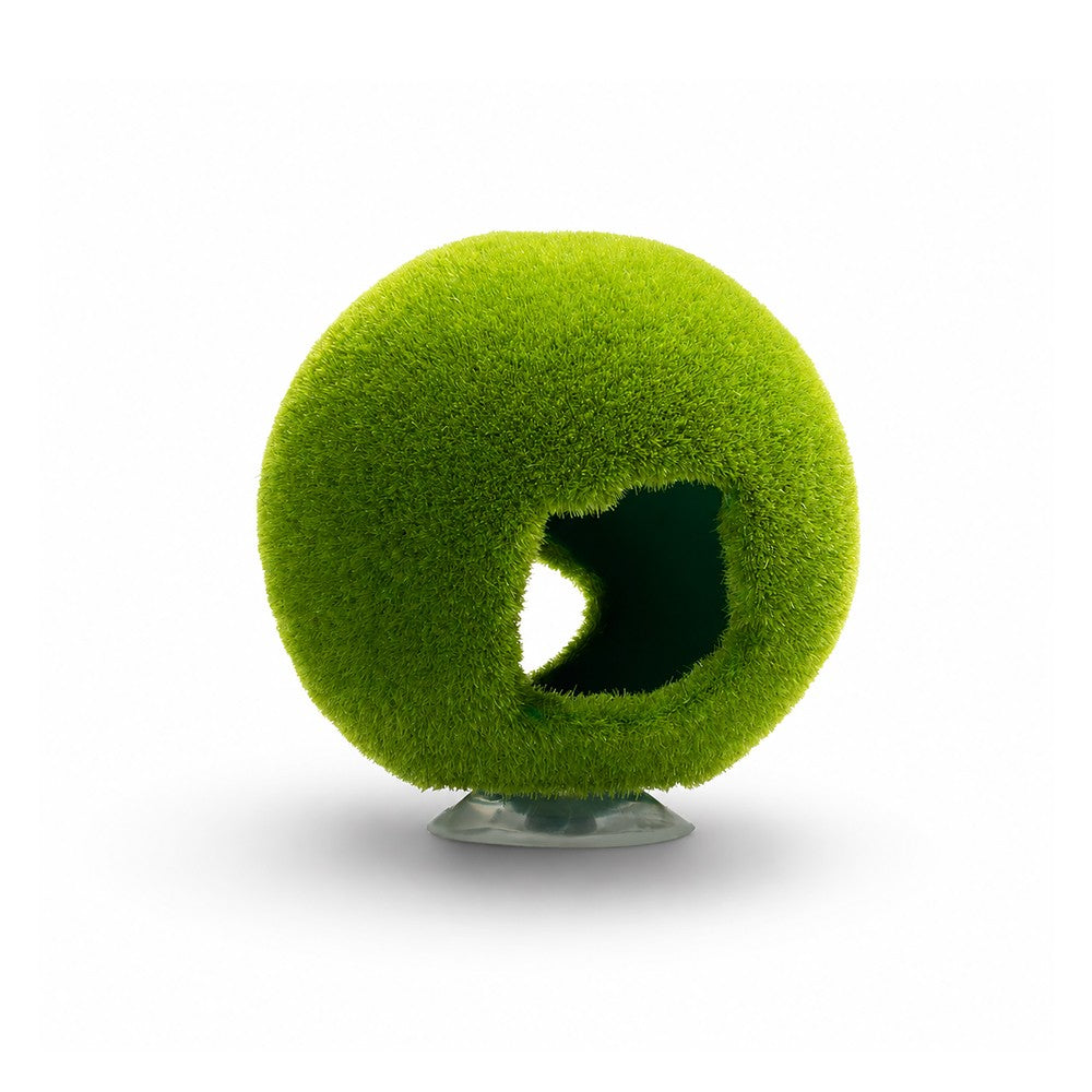 Aquatop Moss Ball Safe House Small, the sphere and its suction cup mount