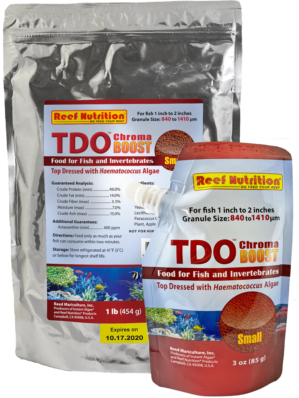 Reef Nutrition – TDO-C2 Chroma BOOST Small Granule Fish Food – 3 oz