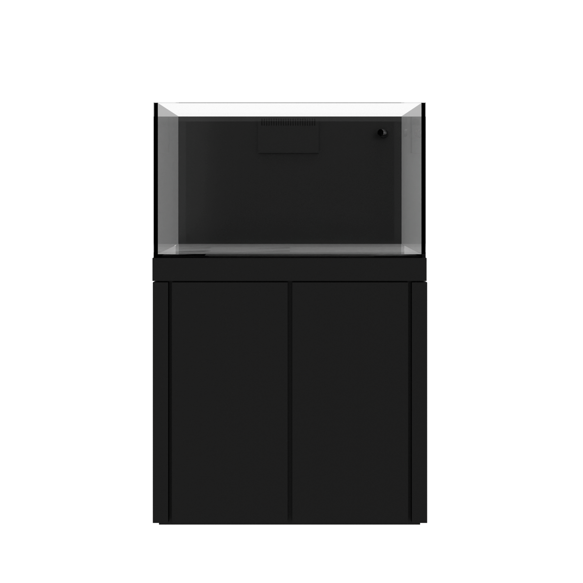 Tideline Crystaline G2 Reef External 36x20 rimless 65-gallon reef aquarium on Black cabinet stand