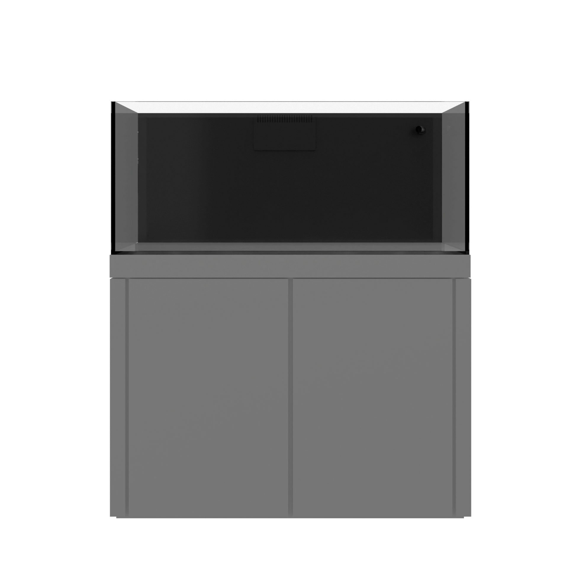 Tideline Crystaline G2 Reef External 48x20 rimless 87-gallon reef aquarium on Grey cabinet stand