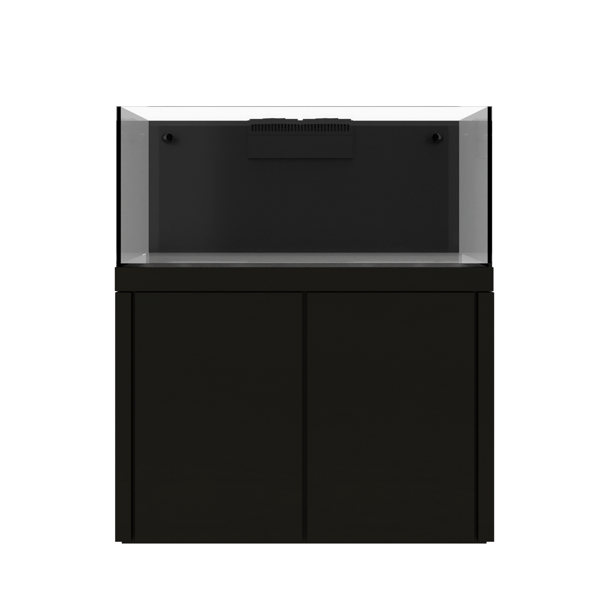 Tideline Crystaline G2 Reef External 48x24 rimless 104-gallon reef aquarium on Mocha cabinet stand