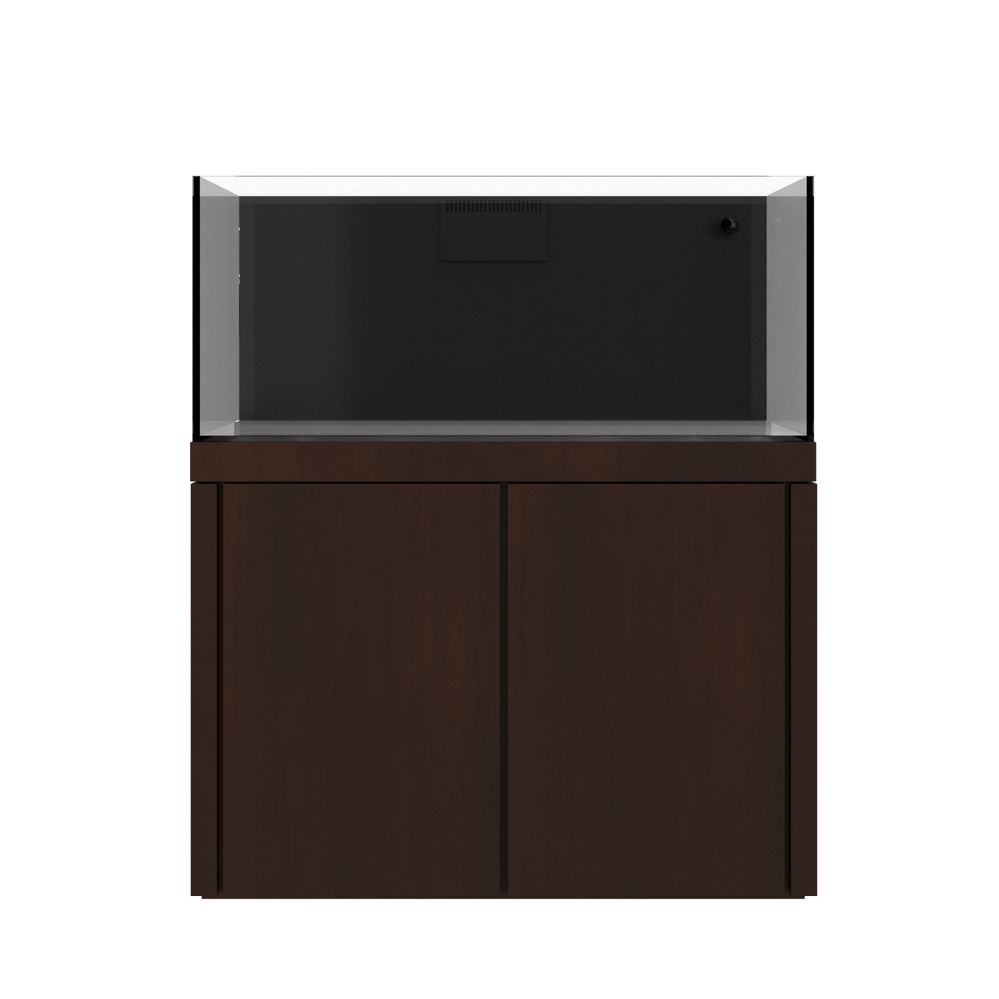 Tideline Crystaline G2 Reef External 48x24 rimless 104-gallon reef aquarium on Spanish Oak cabinet stand