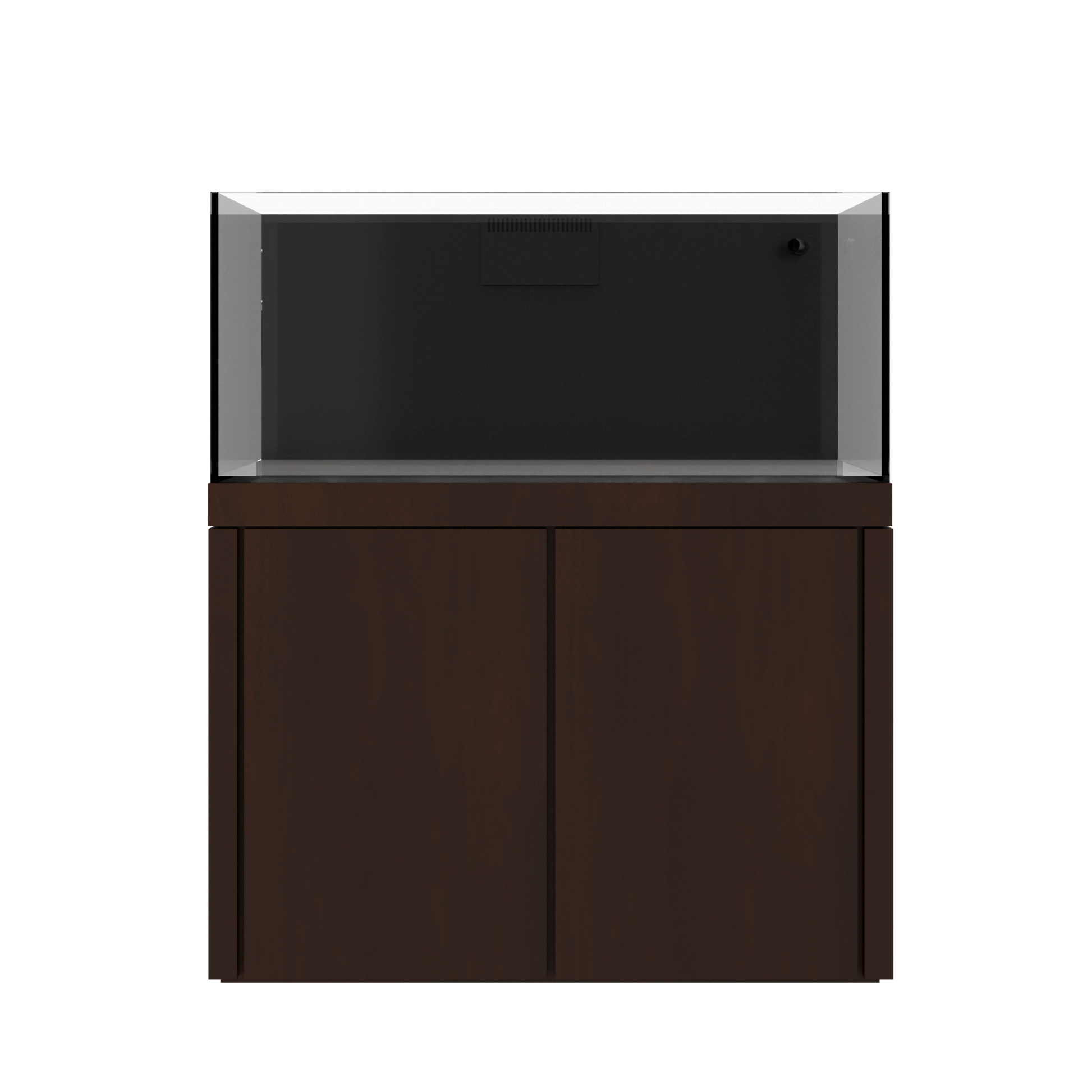 Tideline Crystaline G2 Reef External 48x24 rimless 104-gallon reef aquarium on Spanish Oak cabinet stand