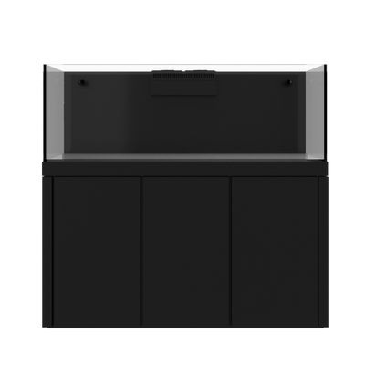 Tideline Crystaline G2 Reef External 60x20 rimless 109-gallon reef aquarium on Black cabinet stand