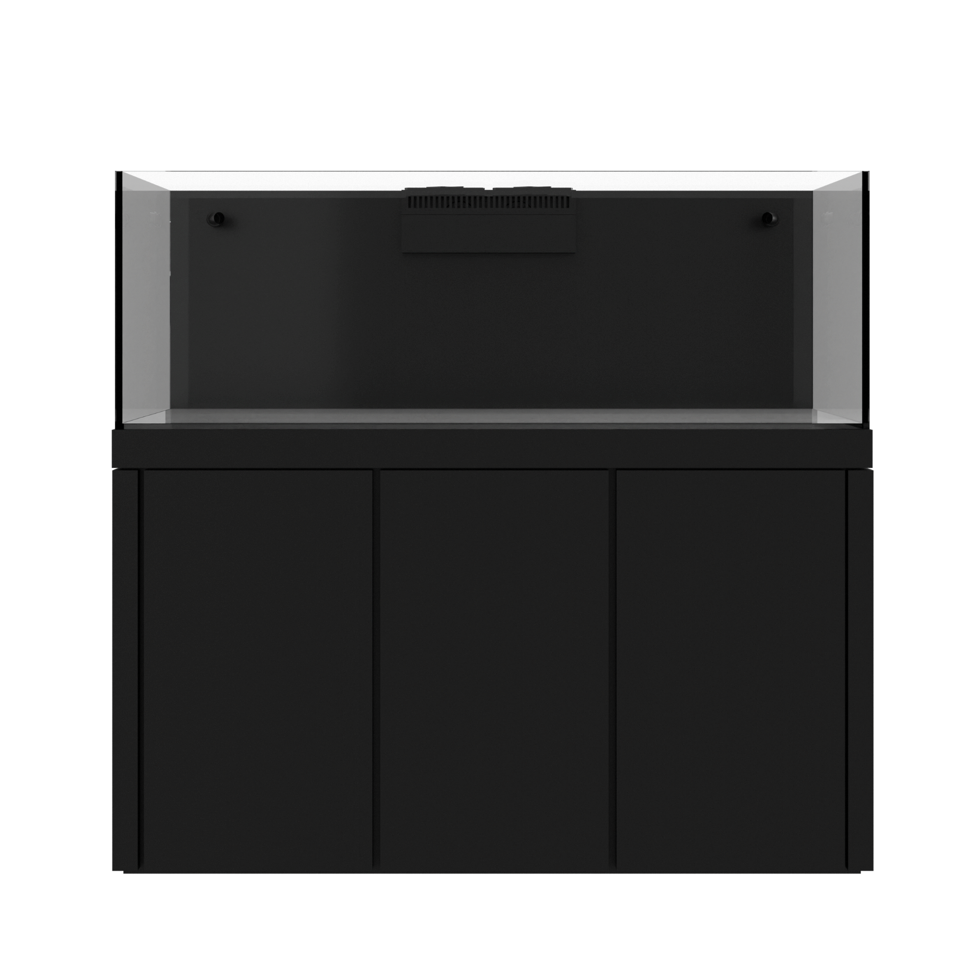 Tideline Crystaline G2 Reef External 60x24 rimless 130-gallon reef aquarium on Black cabinet stand
