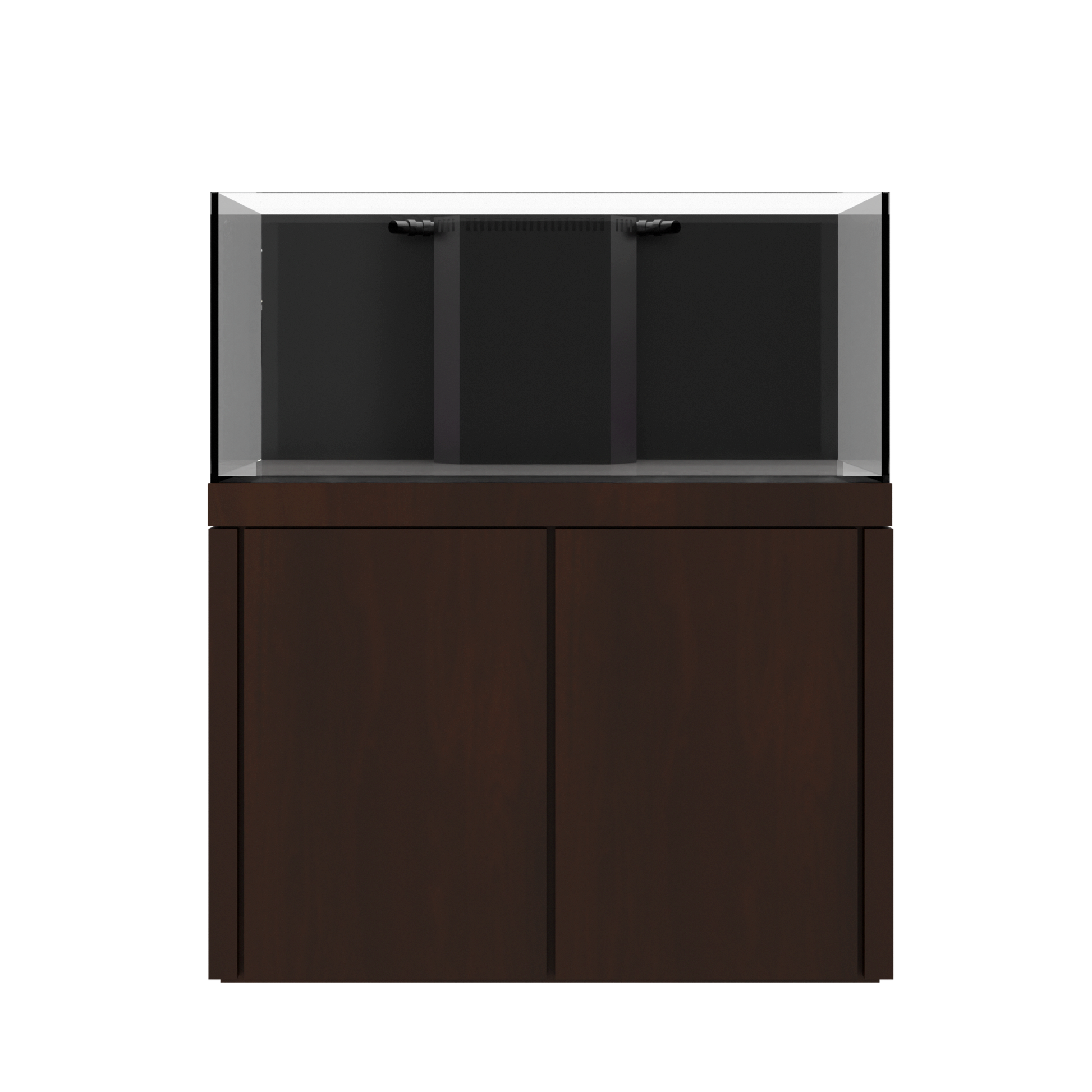 Tideline Crystaline G2 Reef Internal 48x24 rimless 104-gallon reef aquarium on Spanish Oak cabinet stand
