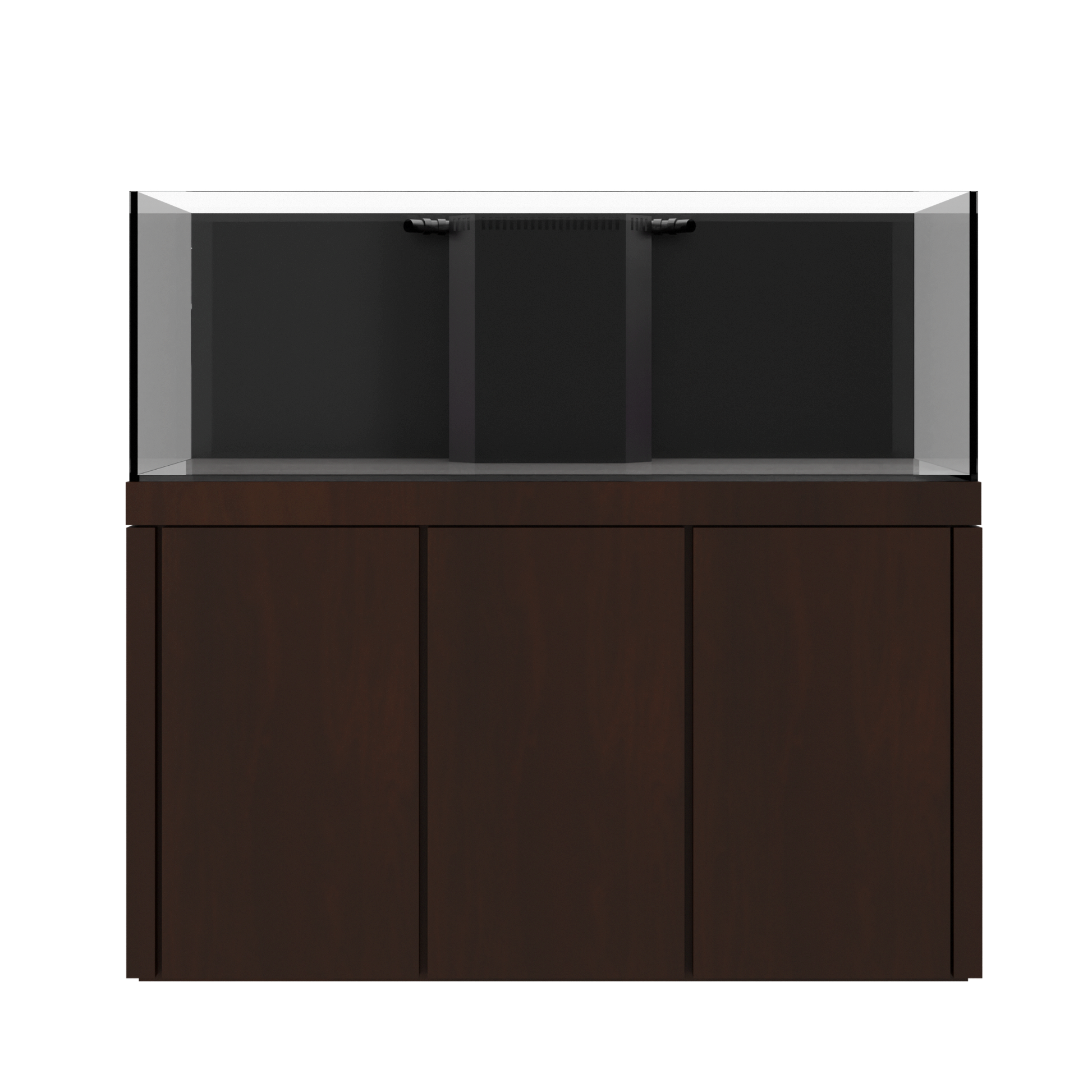 Tideline Crystaline G2 Reef Internal 60x24 rimless 130-gallon reef aquarium on Spanish Oak cabinet stand