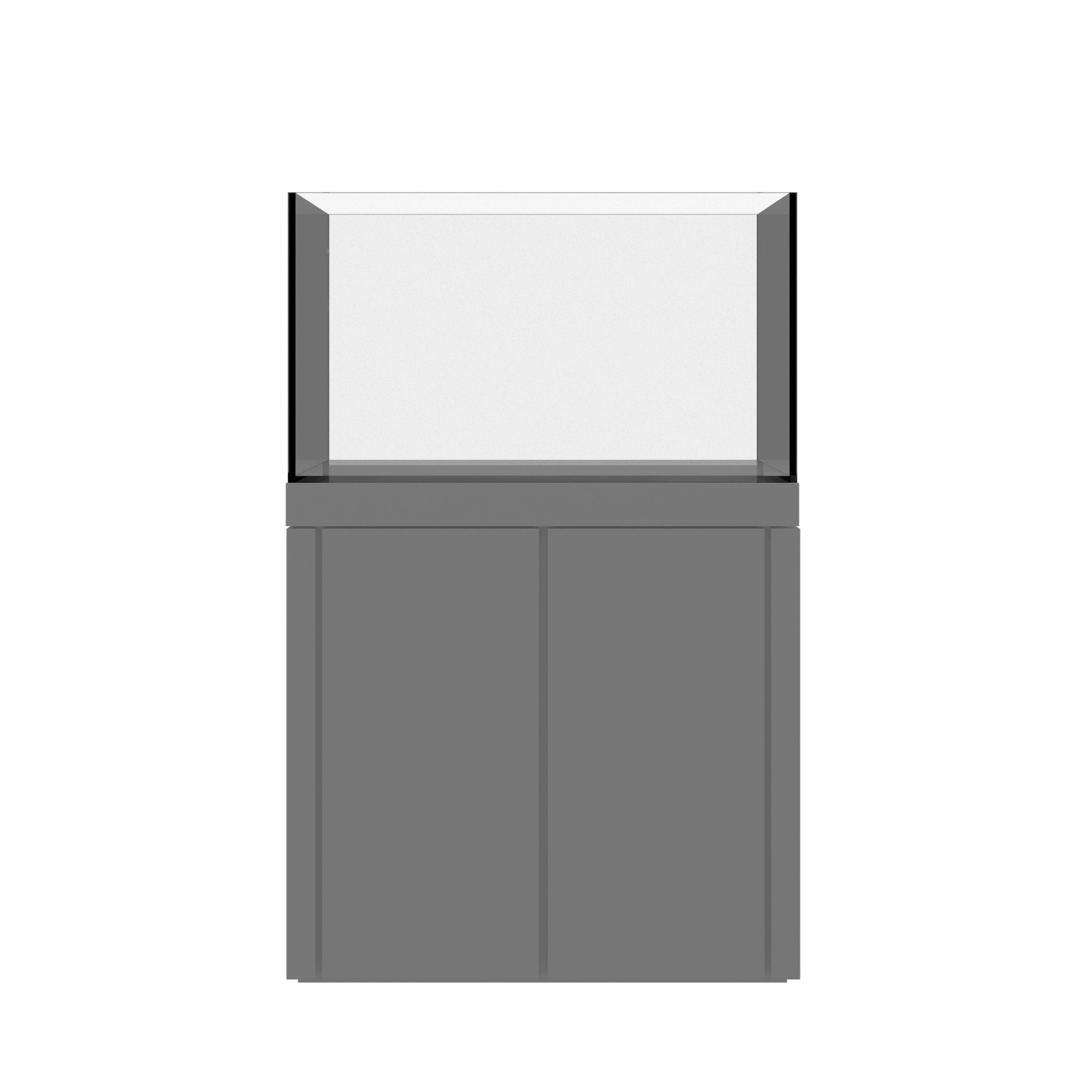 Tideline Crystaline G2 Show Kit 36x20 rimless 65-gallon aquarium on Grey cabinet stand