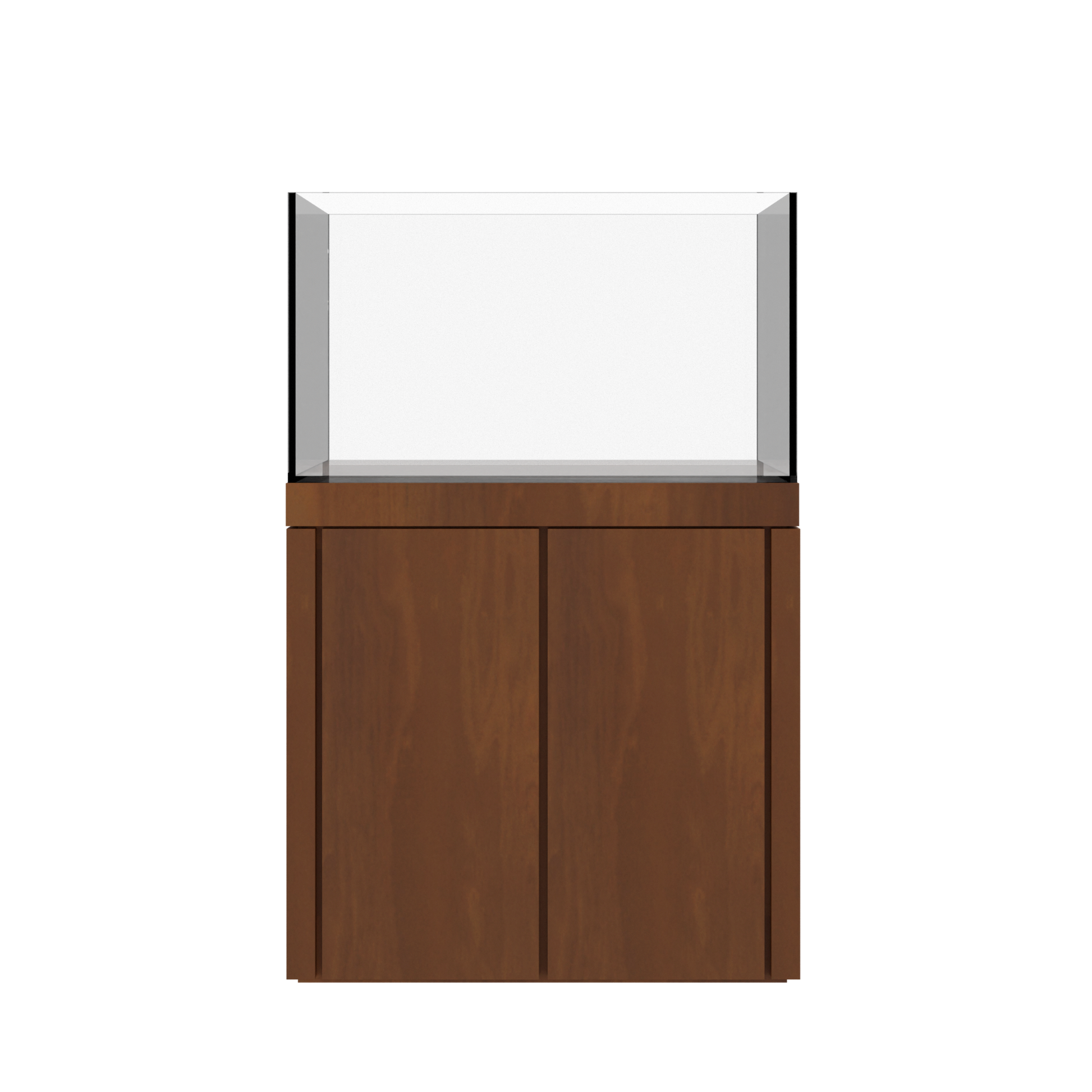 Tideline Crystaline G2 Show Kit 36x20 rimless 65-gallon aquarium on Medium Oak cabinet stand