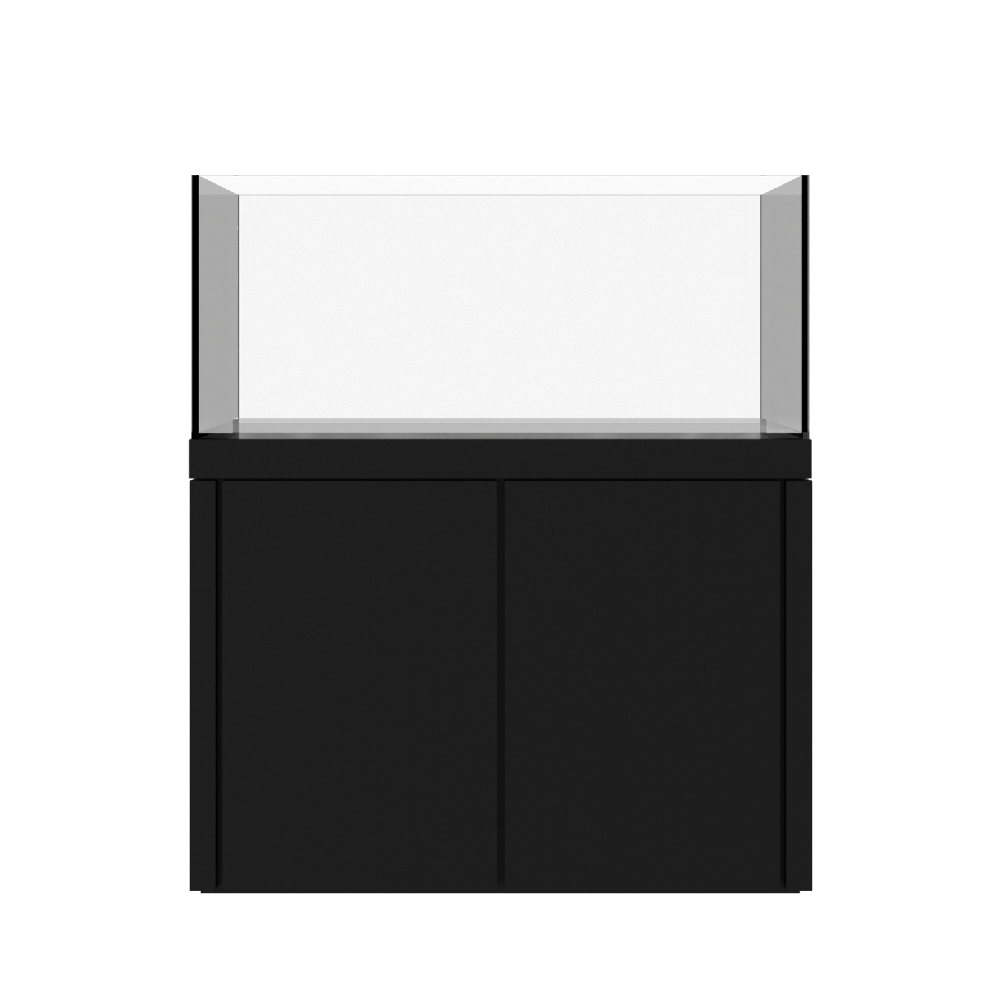 Tideline Crystaline G2 Show Kit 48x20 rimless 87-gallon aquarium on Black cabinet stand