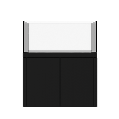 Tideline Crystaline G2 Show Kit 48x20 rimless 87-gallon aquarium on Black cabinet stand