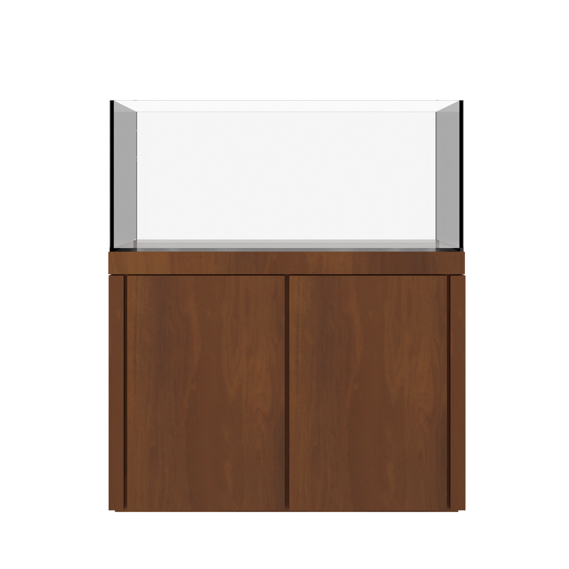 Tideline Crystaline G2 Show Kit 48x20 rimless 87-gallon aquarium on Medium Oak cabinet stand