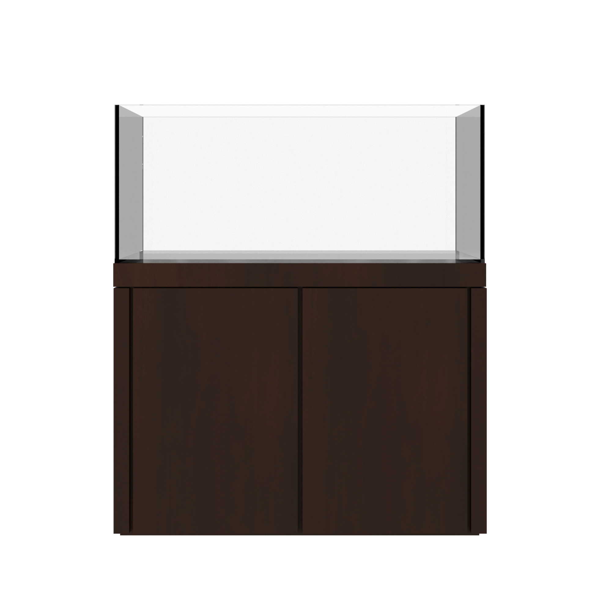 Tideline Crystaline G2 Show Kit 48x24 rimless 104-gallon aquarium on Spanish Oak cabinet stand