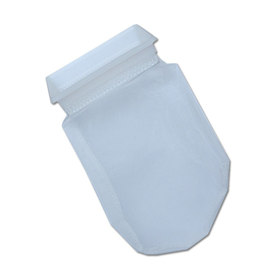 Tideline white mesh filter sock, 3 by 5 inches, with a rigid collar