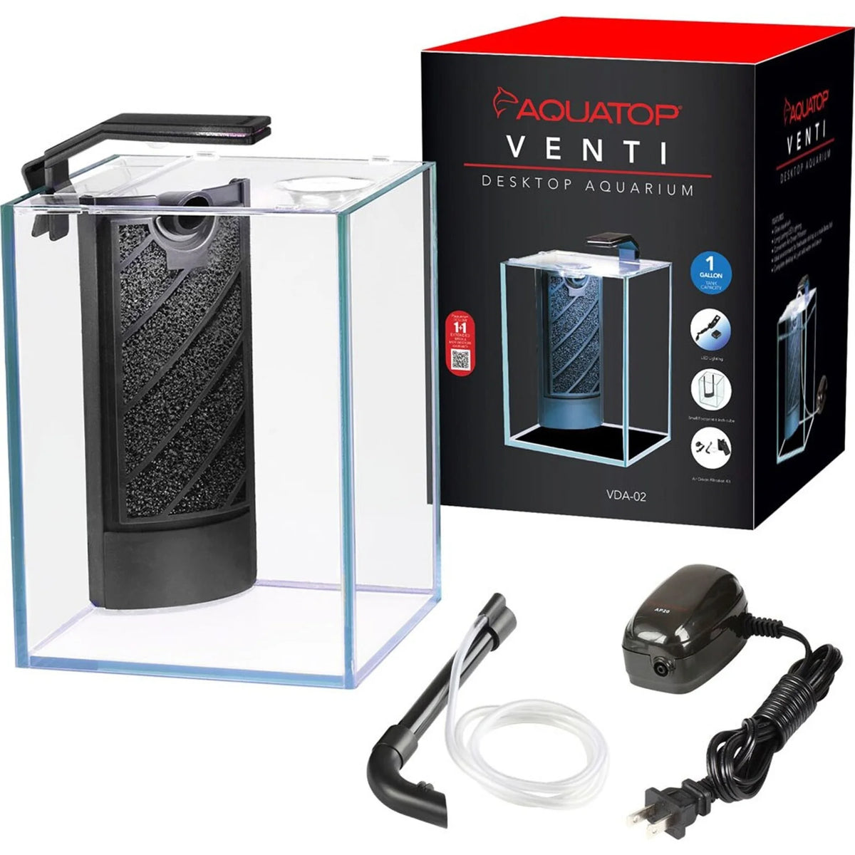 Aquatop Venti VDA-02 1 gallon desktop aquarium kit with box