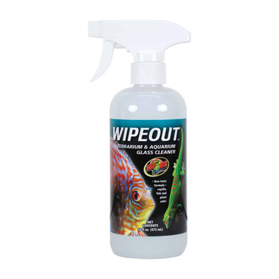 Zoo Med Wipeout Terrarium and Aquarium Glass Cleaner, 16 fl oz spray bottle
